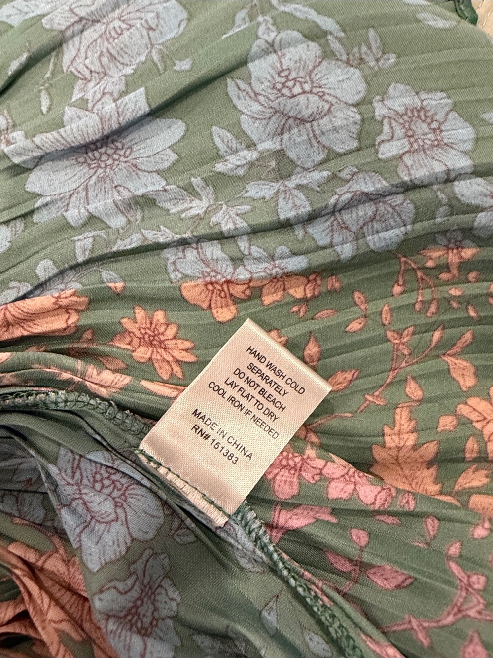 Current Air Green Floral Cara Sleeveless Pleated Mini Dress - Picture 6 of 7